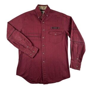Vtg Express Riders Shirt Mens Small Western Button Down Cotton Twill Embroidered
